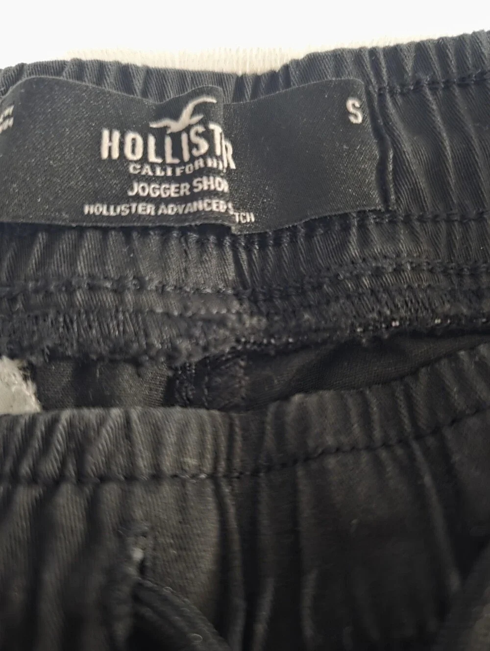 Hollister Black Cargo Jogger Shorts Zip Pocket Drawstring Men's Small